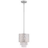 Allendale 8&quot; Wide Polished Nickel and Crystal Mini Pendant