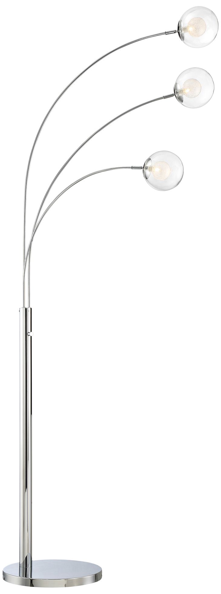 Lite Source Kampala Chrome Metal 3-Light Arc Floor Lamp