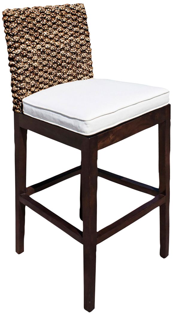 Panama Jack Sanibel 31 3/4" Cushioned Rattan Bar Stool