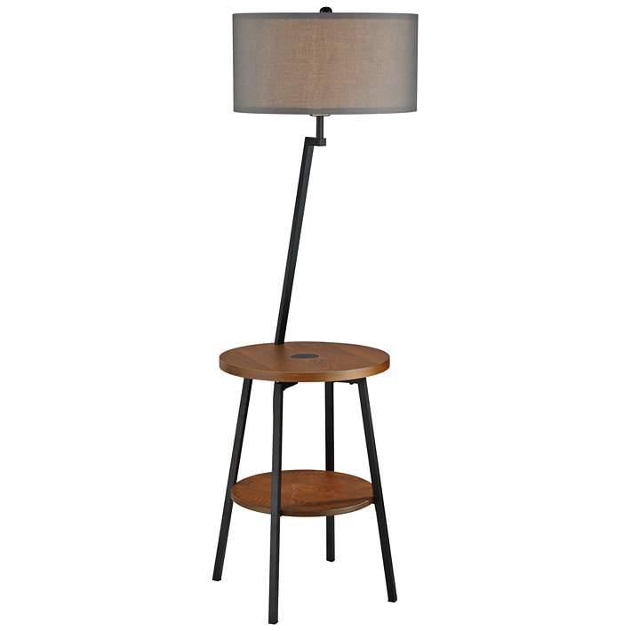 Lemington Black End Table Floor Lamp, Skinny End Table With Lamp