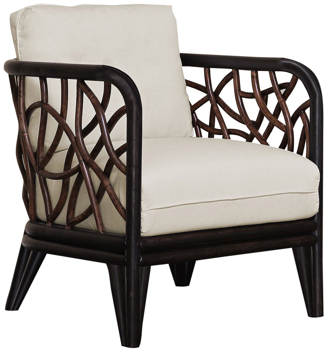 Panama Jack Trinidad Black and Tan Rattan Lounge Chair