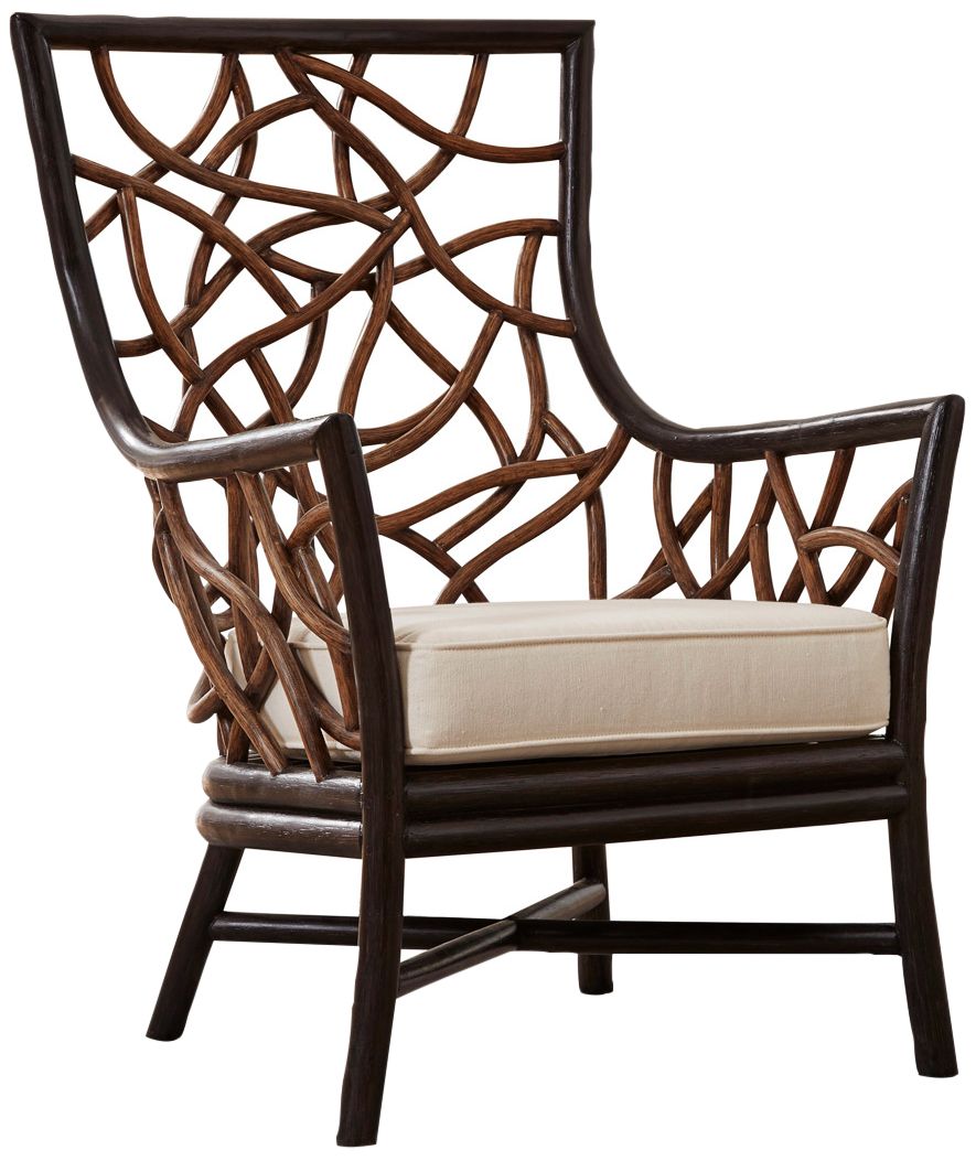 Panama Jack Trinidad Black and Tan Rattan Occasional Chair