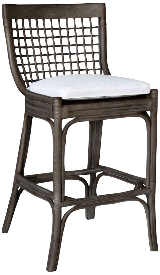 Millbrook 32" Kubu Gray Rattan Cushioned Bar Stool