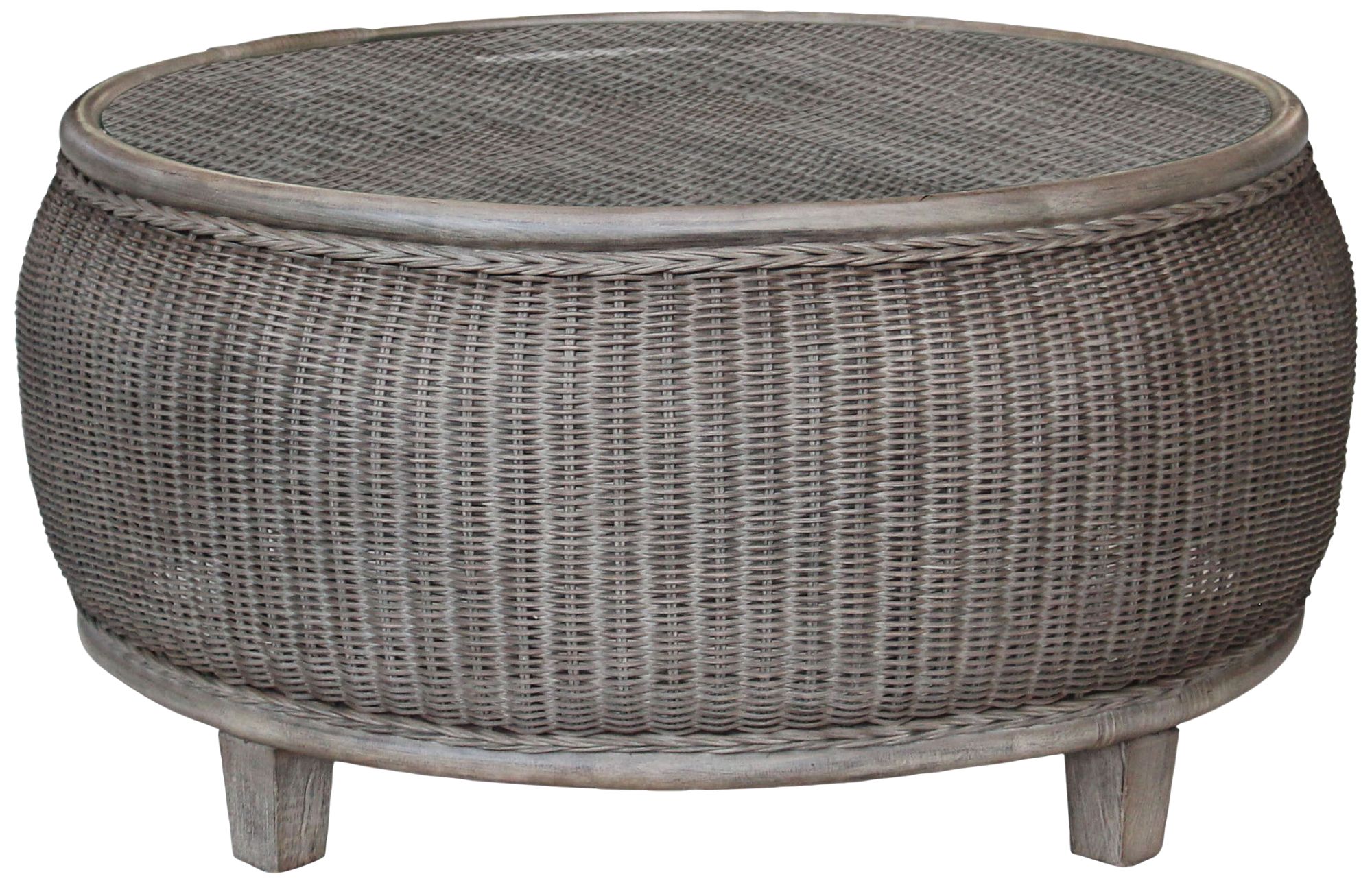 Panama Jack Playa Largo 31" Wide Gray Wicker Coffee Table