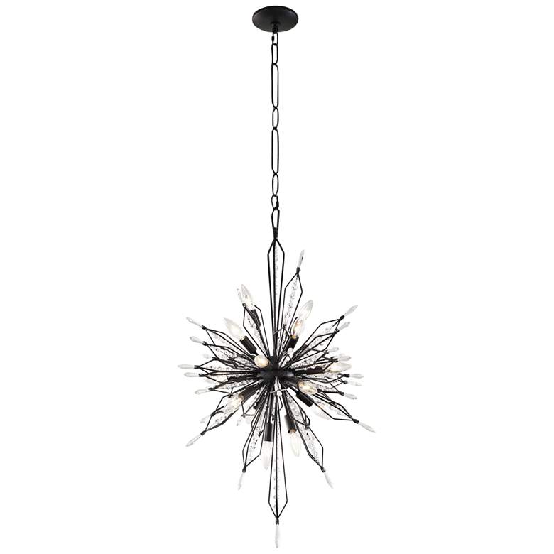 Image 2 Varaluz Orbital 20" Wide Carbon and Crystal Foyer Pendant