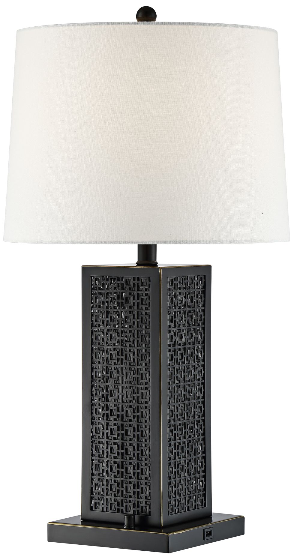 Lite Source Kenbridge Matte Black Metal Column Table Lamp