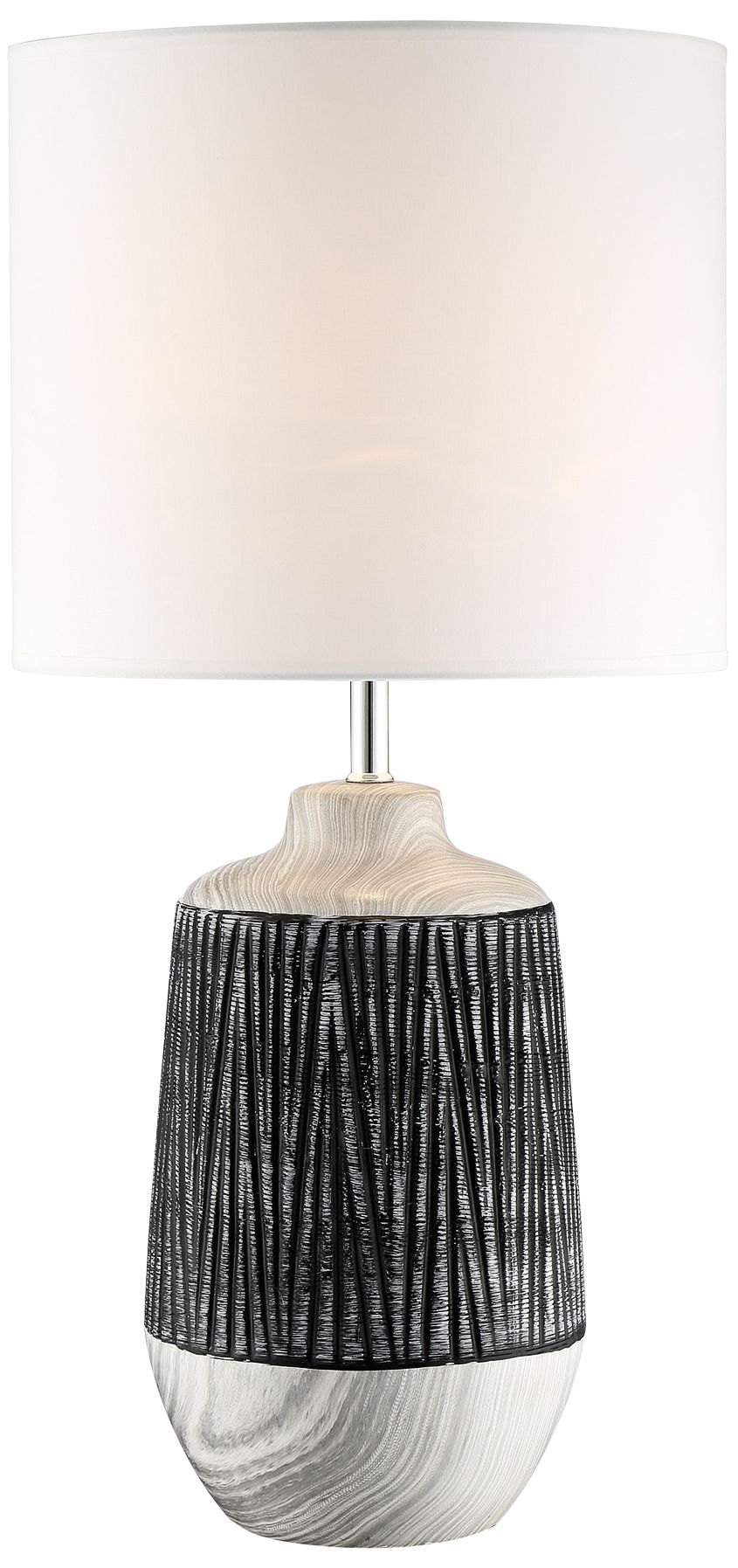 Lite Source Montana Gray Ceramic Table Lamp w/ White Shade