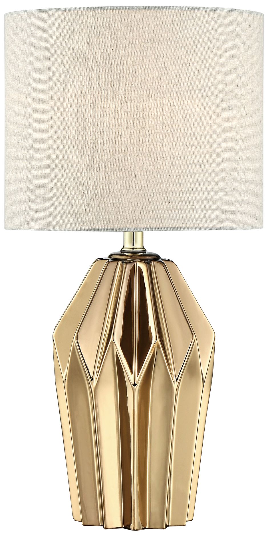 Lite Source Surrey Gold Ceramic Fluted Accent Table Lamp