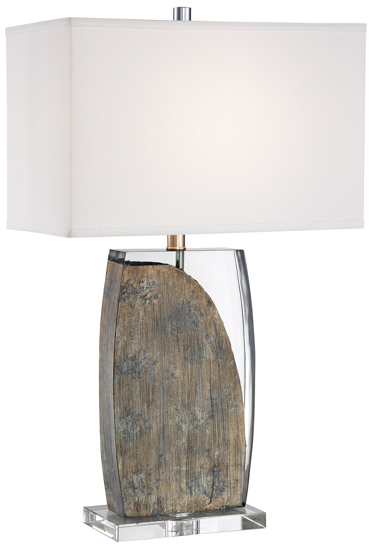 Lite Source Lynch Driftwood and Acrylic Table Lamp
