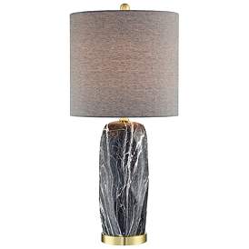 Lite Source Coliseo Mixed Black Ceramic Table Lamp