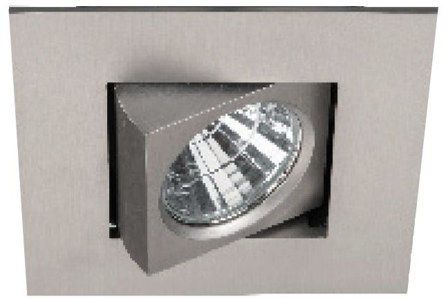 Oculux 2" Square Brushed Nickel LED Adjustable Recessed Kit