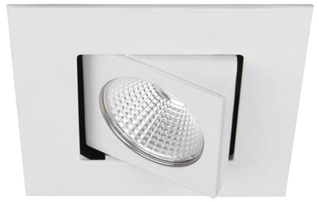 Oculux 2" Square White LED Adjustable Complete Recessed Kit