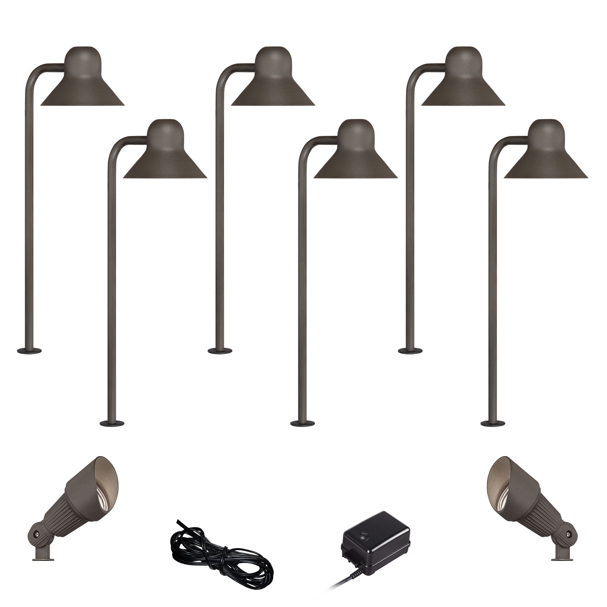 LED 10-Piece Landscape Set with Bronze Path and Spotlights