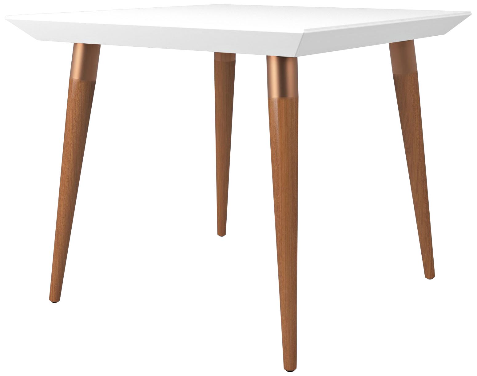 Utopia 35 1/2"W White Gloss and Wood 4-Seater Dining Table