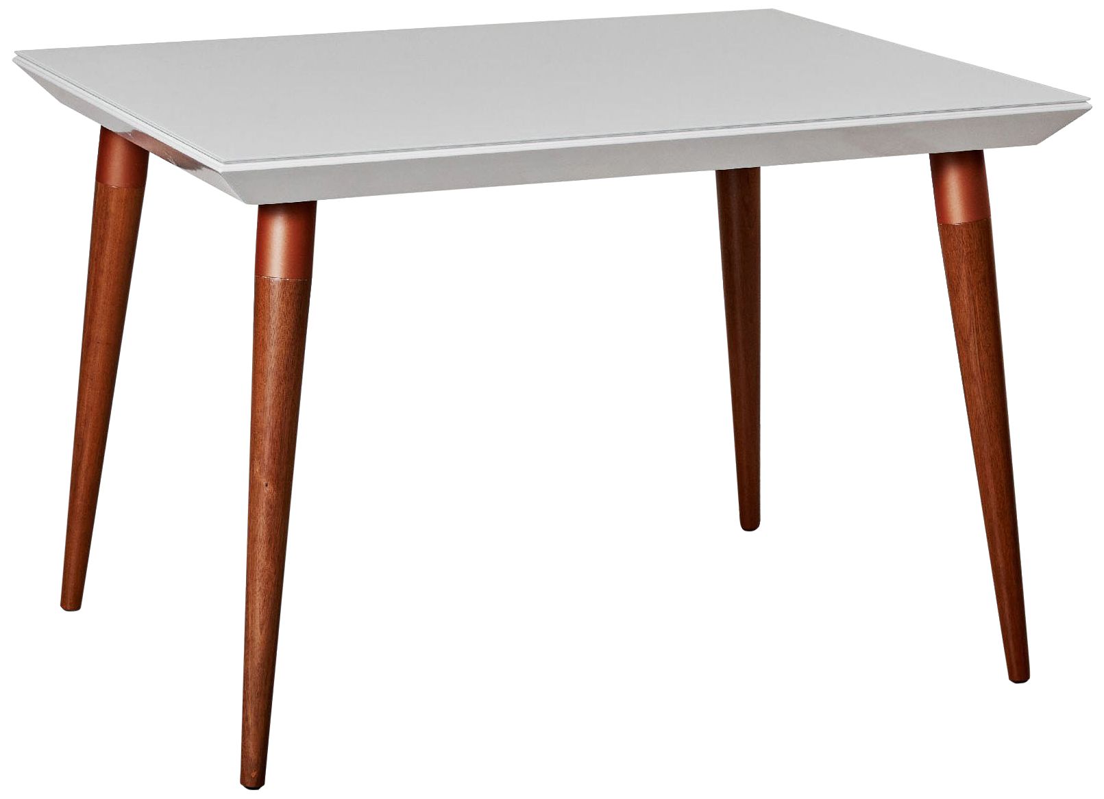 Utopia 47 1/4"W White Gloss and Wood 4-Seater Dining Table
