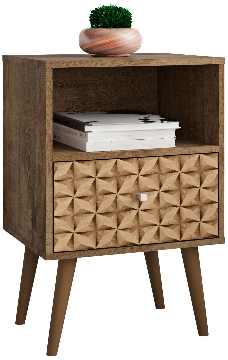 Liberty 17 3/4"W Rustic Brown 1-3D Prints Drawer Nightstand