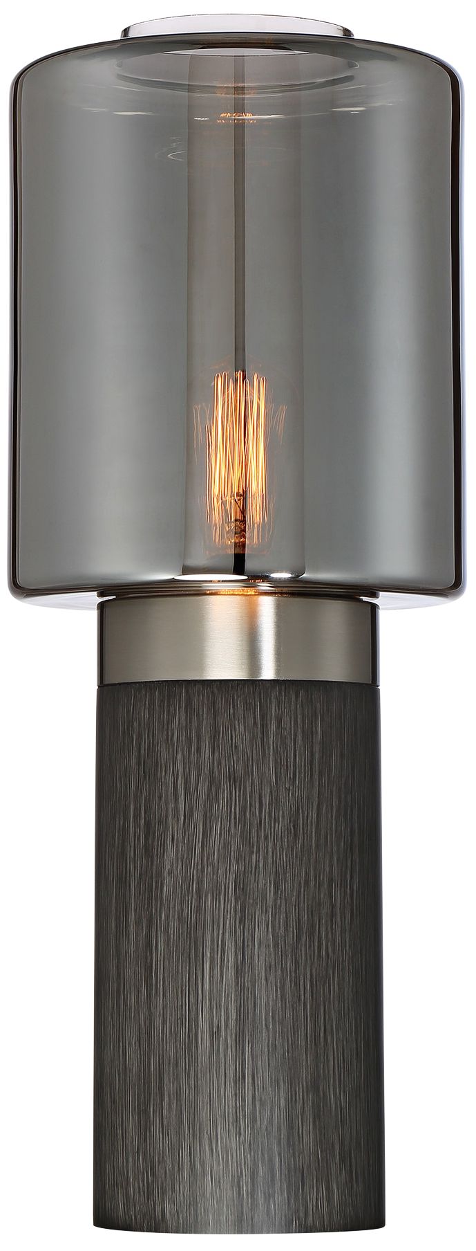 Lite Source Tanaka Charcoal Gray Wood Accent Table Lamp