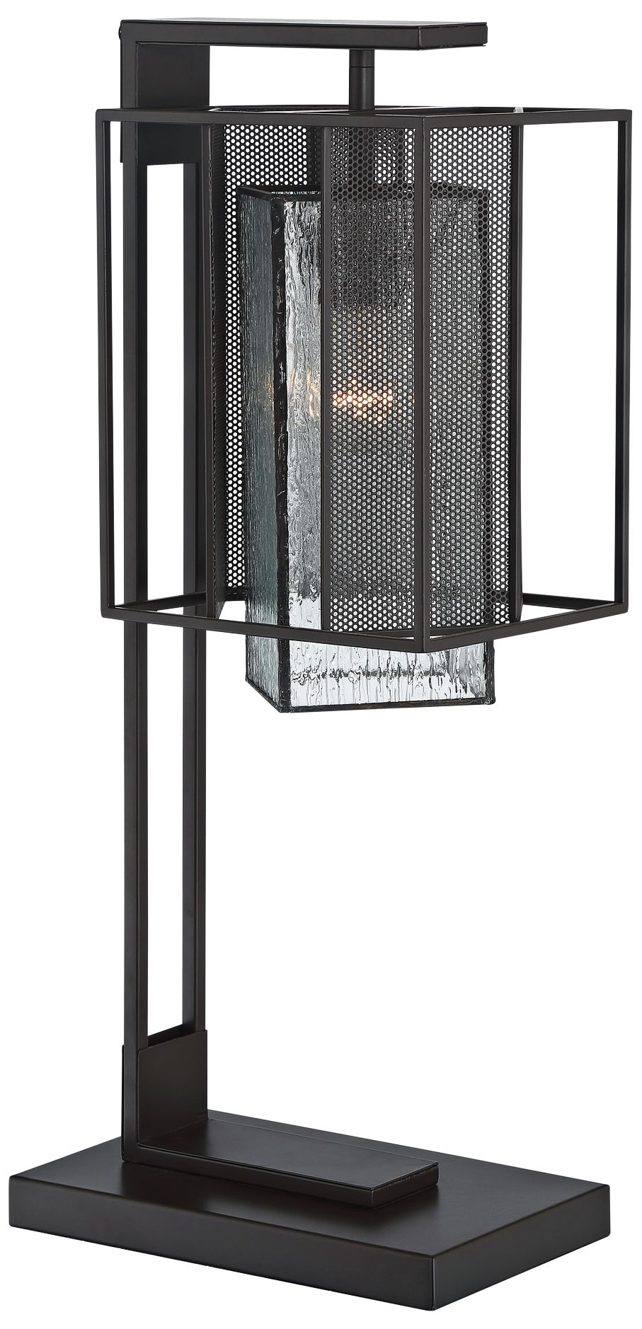 Lite Source Silveny Matte Black and Glass Desk Lamp