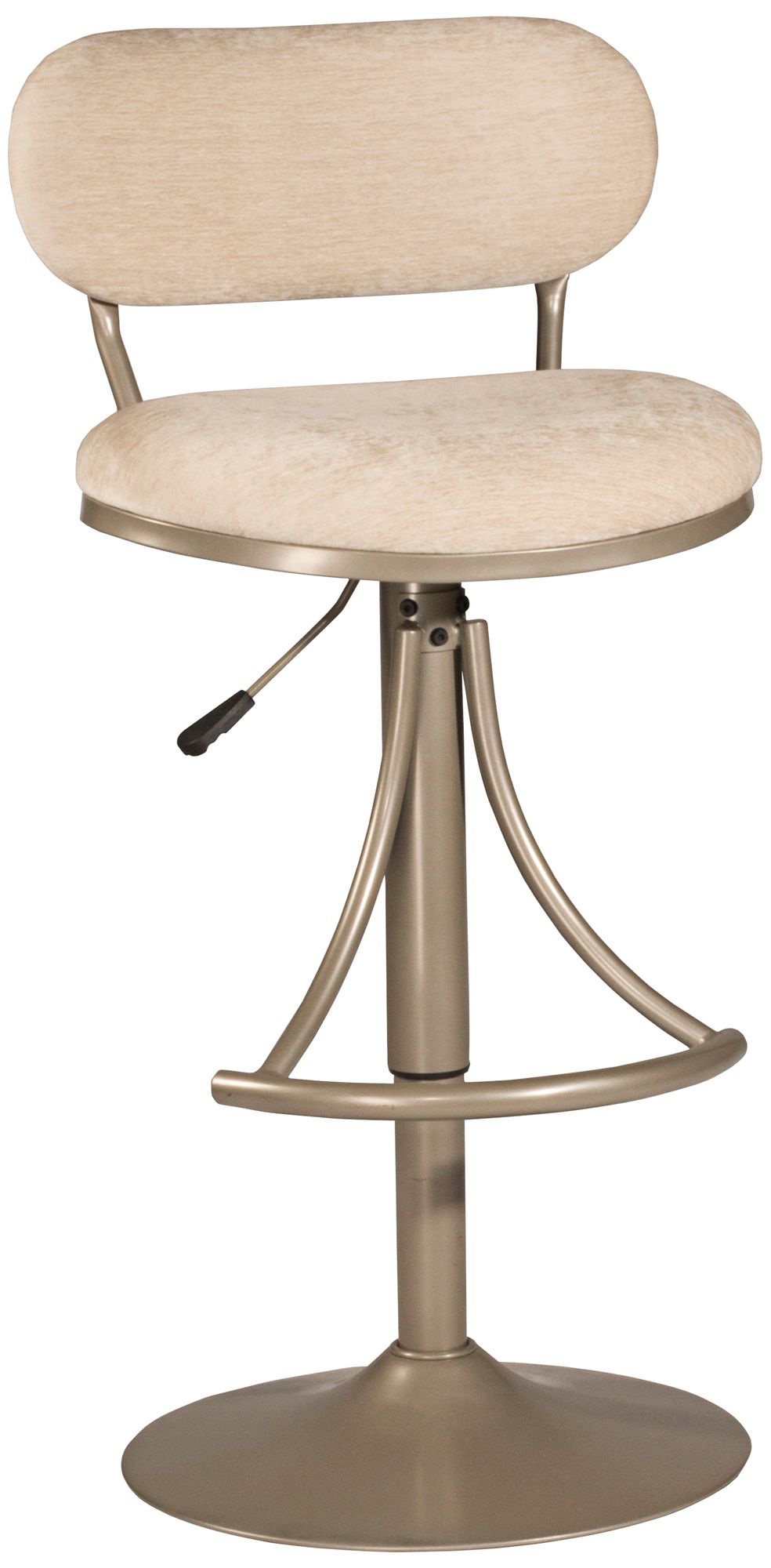Hillsdale Athena Plush Bone Adjustable Swivel Bar Stool