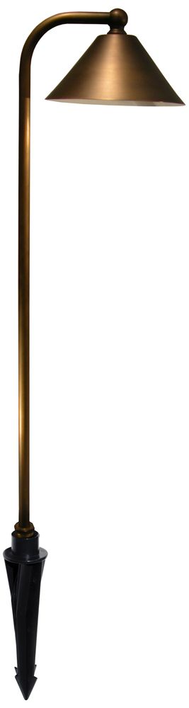 Spun Brass Acid Rust Hat 22" High LED Landscape Path Light