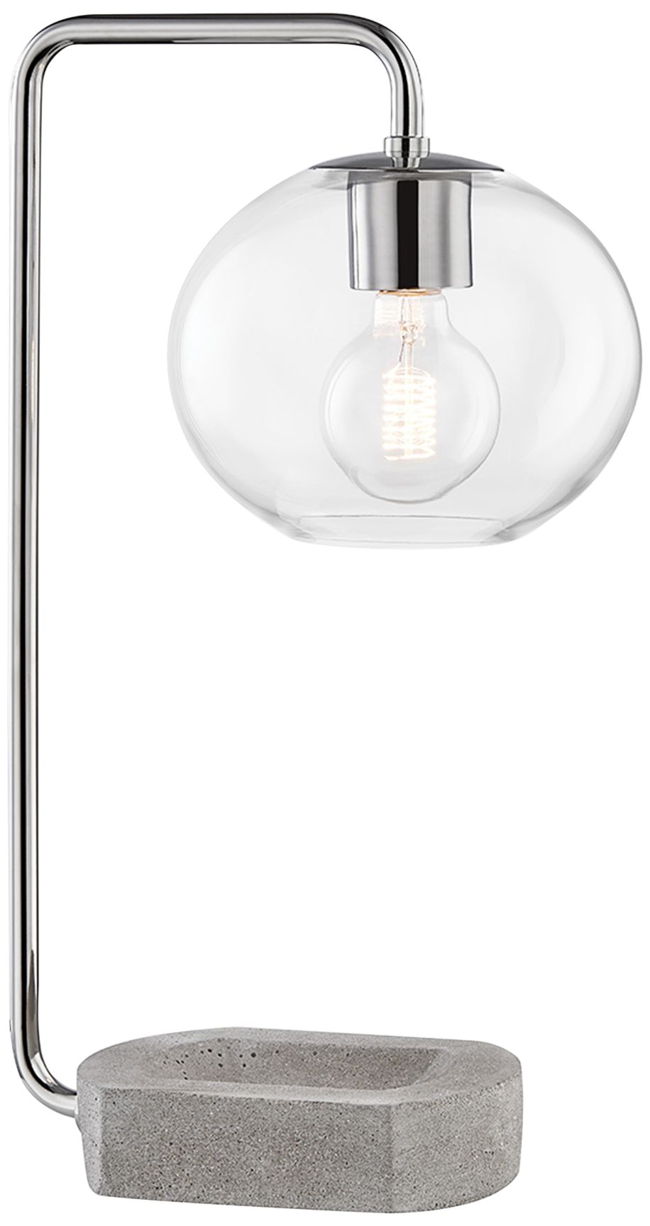 Mitzi Margot Polished Nickel and Concrete Accent Table Lamp