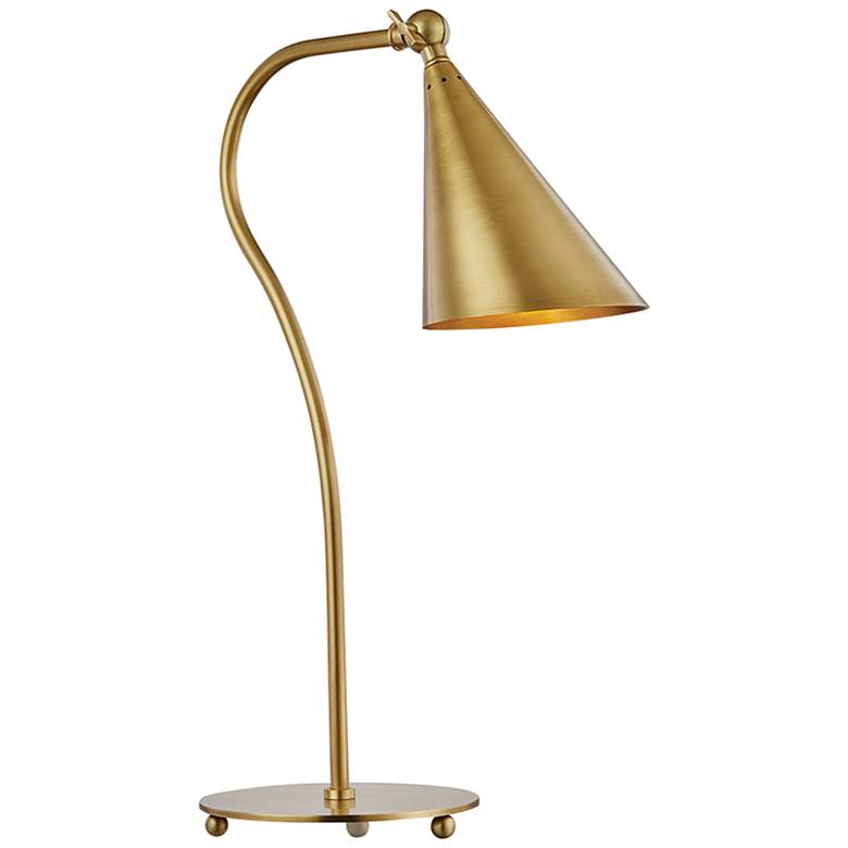 Mitzi Lupe Aged Brass Metal Accent Table Lamp