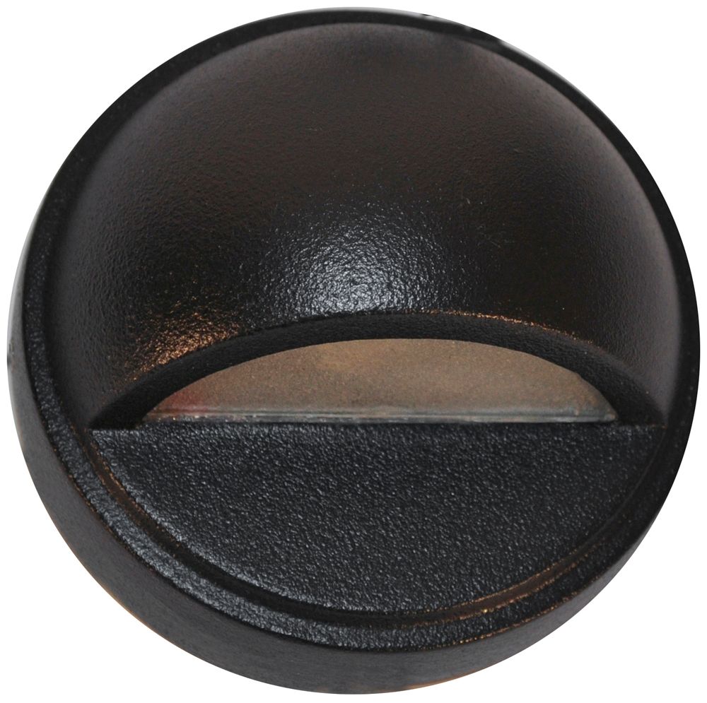 Hockey Puck 3 3/4" Wide Black Texture LED Surface Step Light