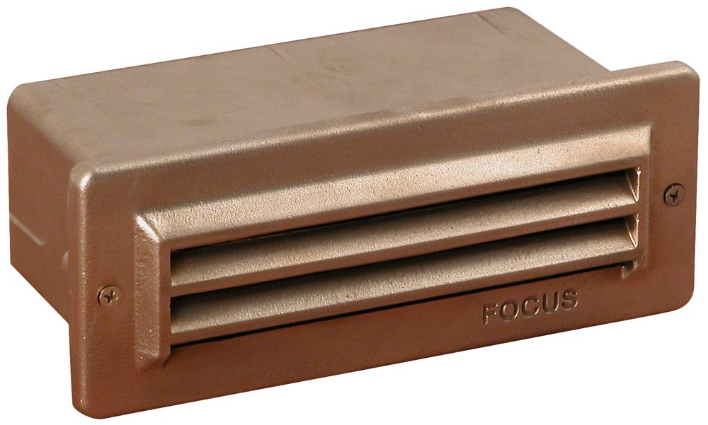 Natural Brass 8 1/4" Wide 3-Louver Step/Brick Light