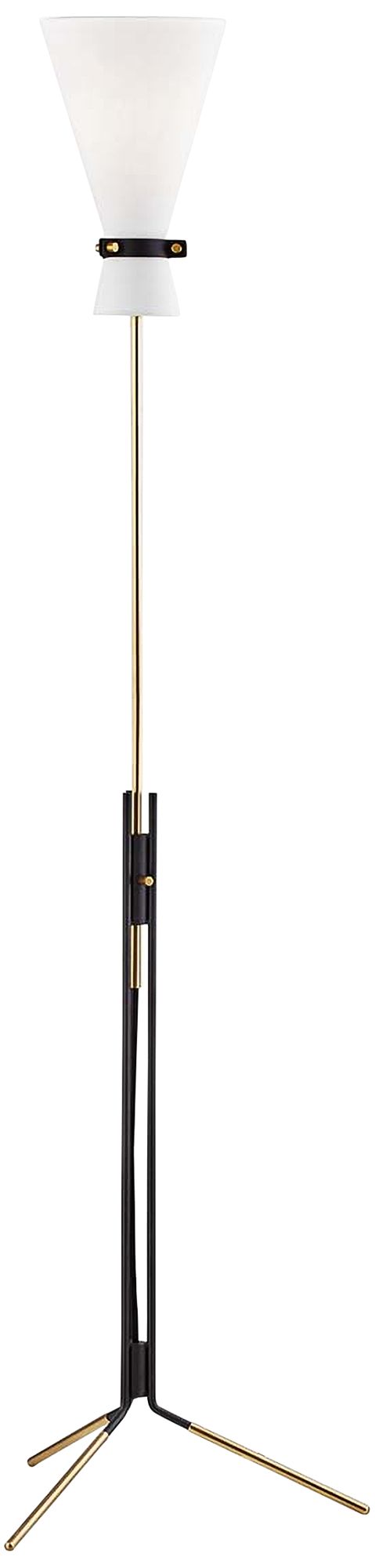 Mitzi Julia Aged Brass and Black Tripod Torchiere Floor Lamp
