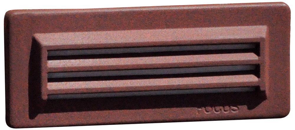 Rust 8 1/4" Wide LED 3-Louver Step/Brick Light