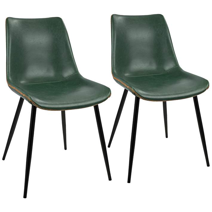 Durango Green Faux Leather Dining, Faux Leather Chair