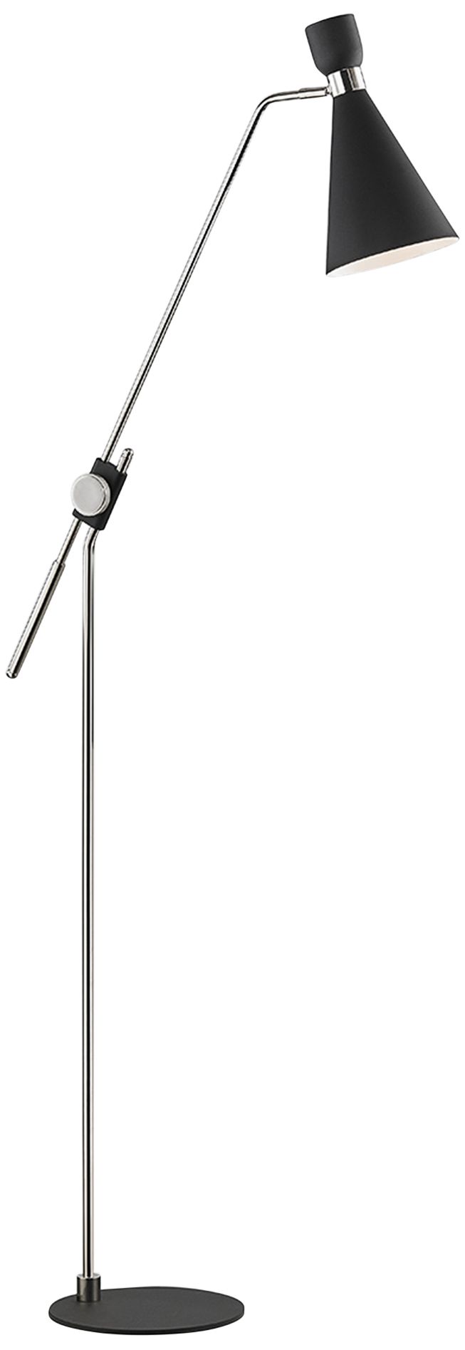 Mitzi Willa Polished Nickel and Black Adjustable Floor Lamp