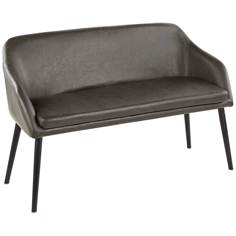 Image 2 Shelton Charcoal Faux Leather 2-Seater Bench