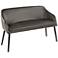 Shelton Charcoal Faux Leather 2-Seater Bench