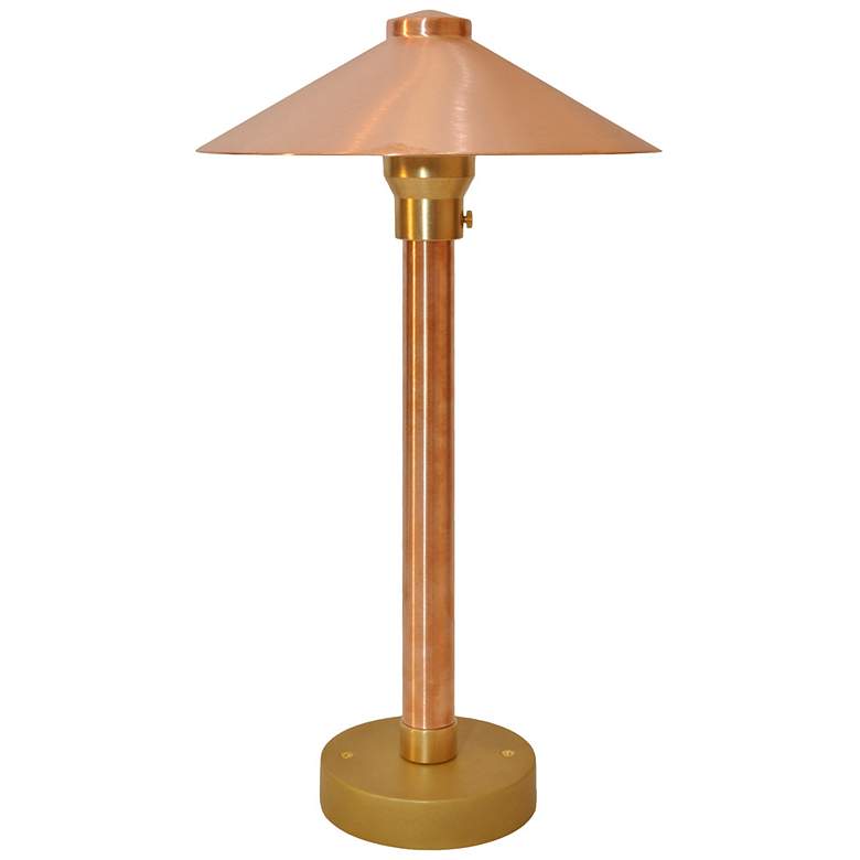 Wide China Hat 16 1/2&quot; High Natural Copper LED Area Light