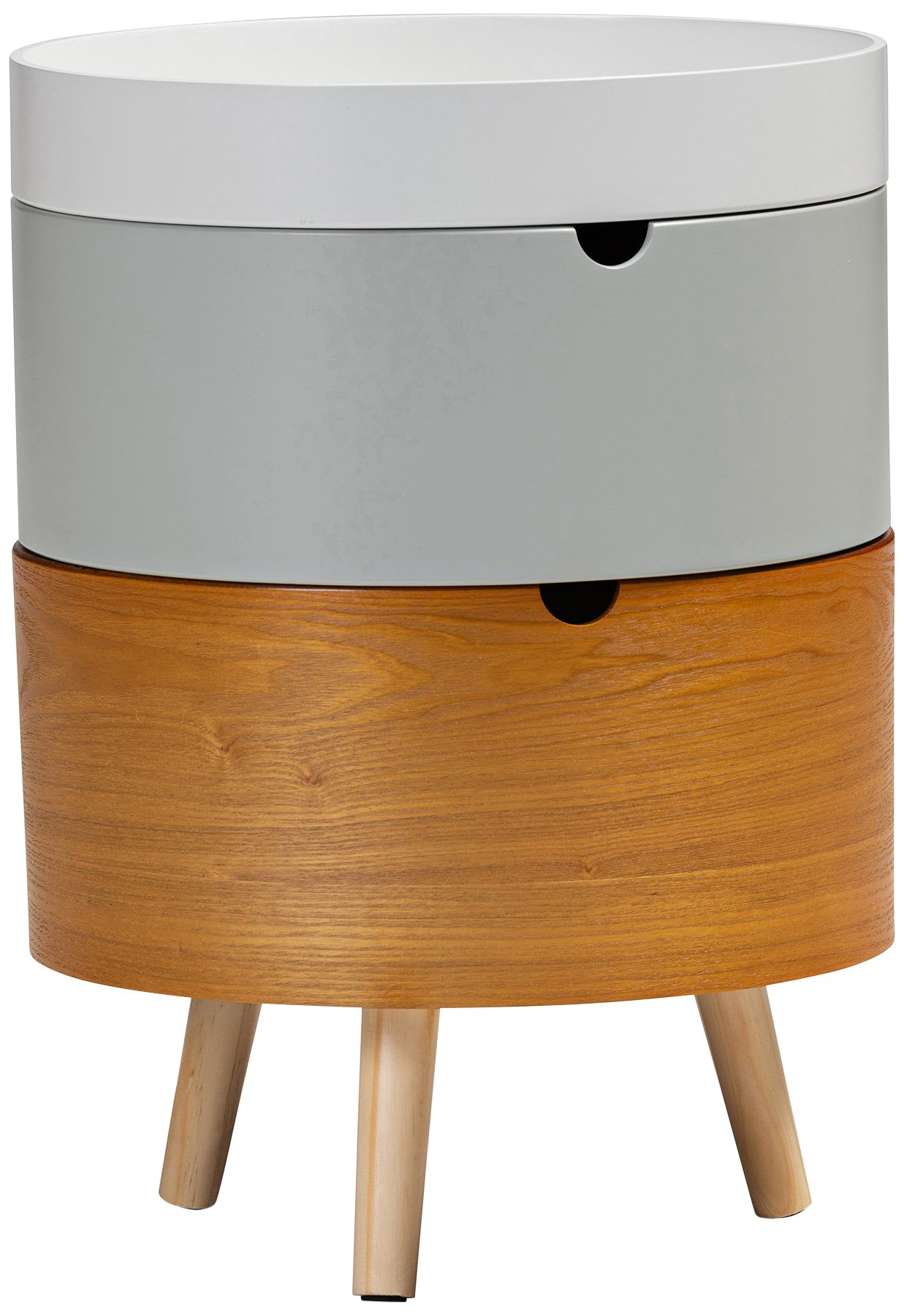 Baxton Studio Elison Multi-Color Wood 3-Tier Nightstand