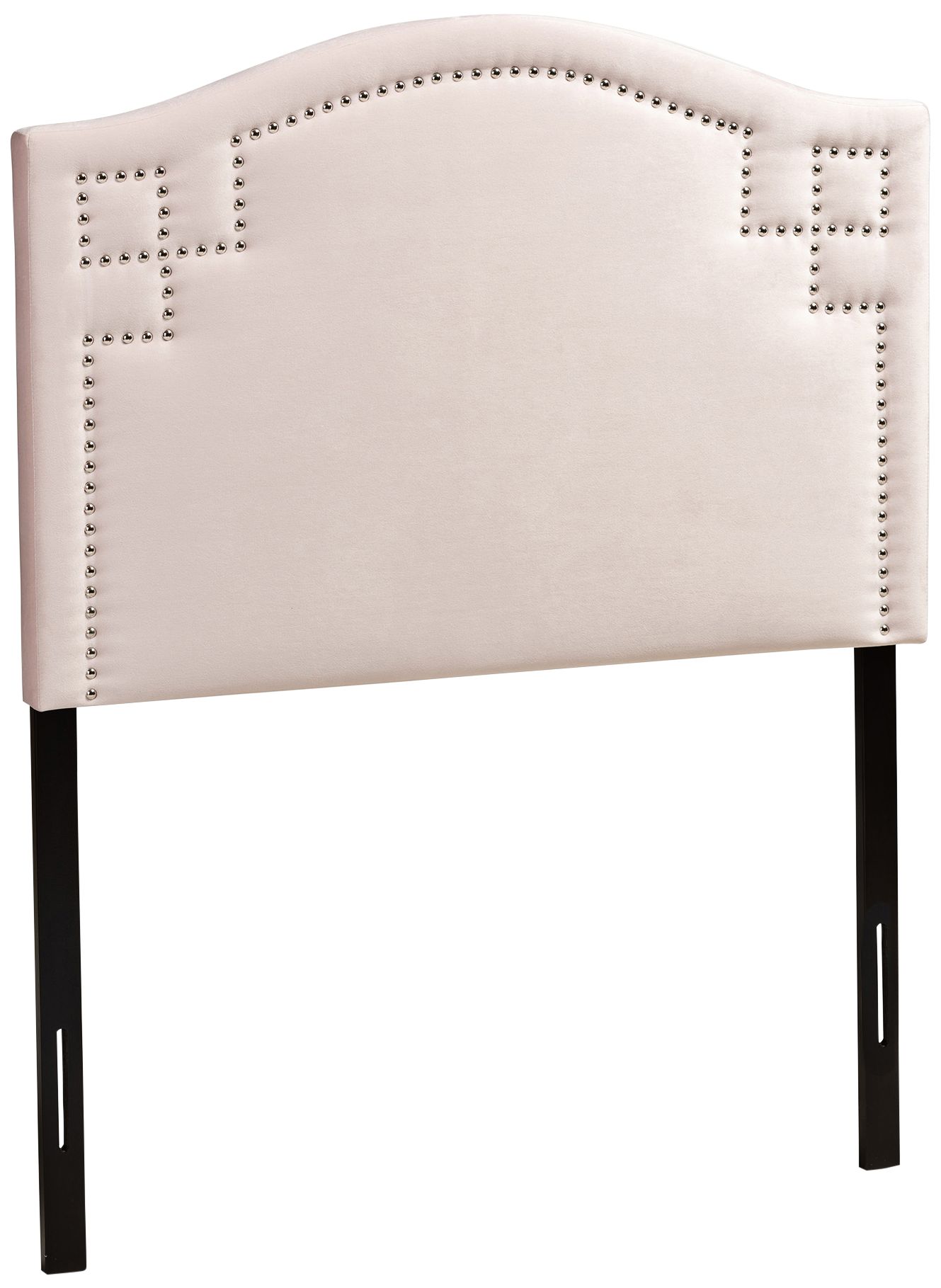 Aubrey Light Pink Velvet Fabric Upholstered Twin Headboard