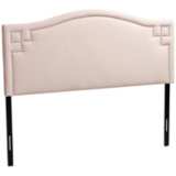 Aubrey Light Pink Velvet Fabric Upholstered King Headboard