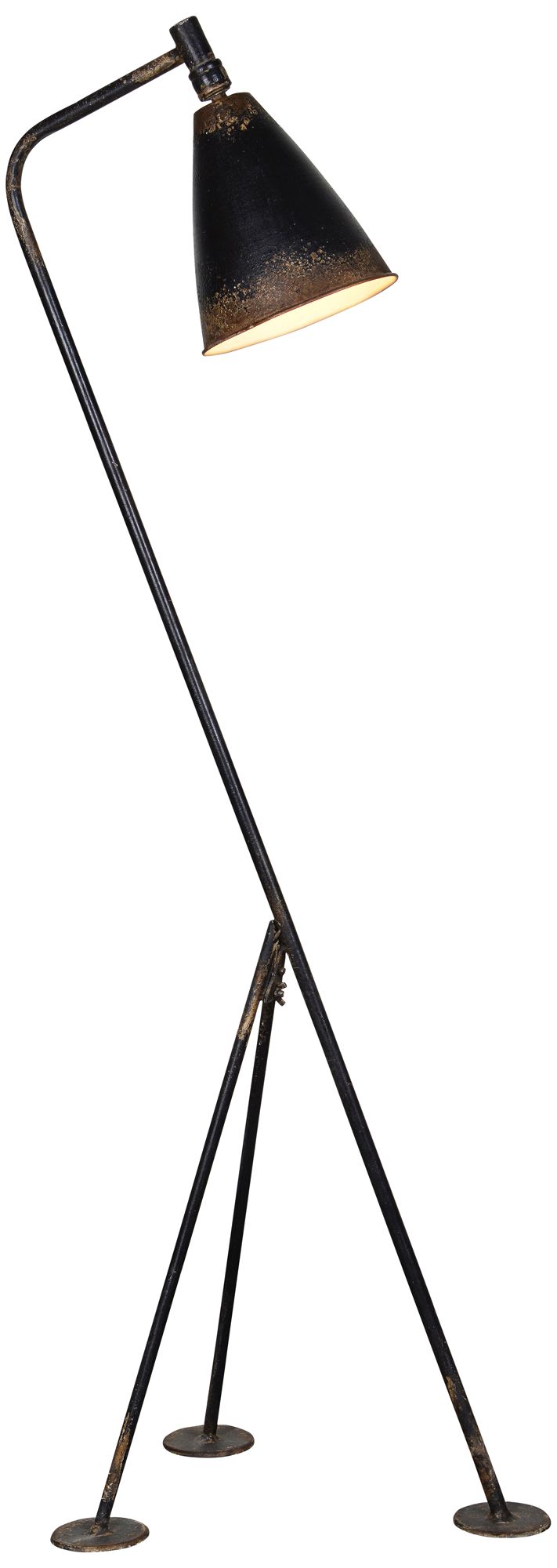 black metal tripod floor lamp