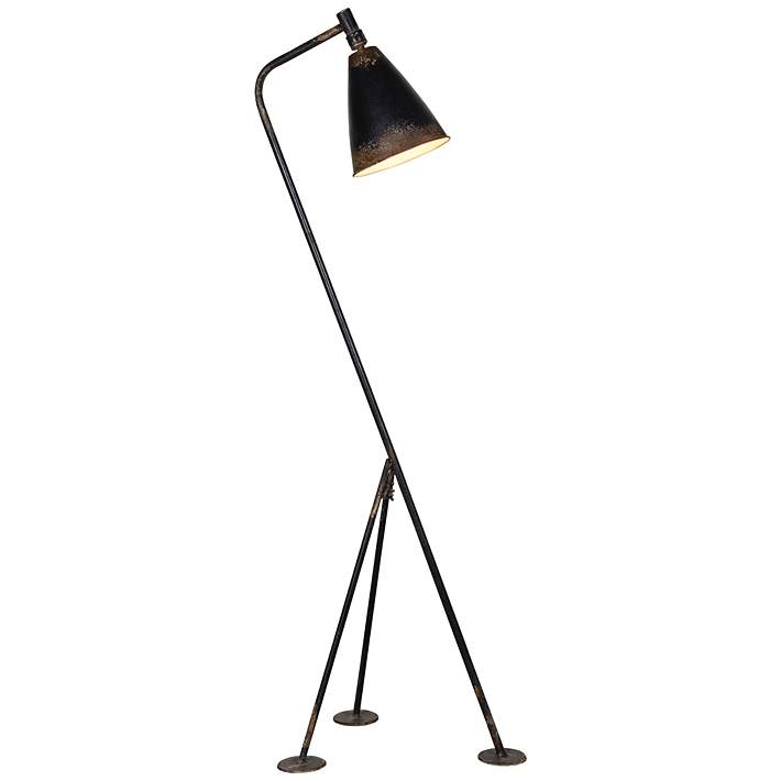 Jennings Rustic Black Modern Tripod, Contemporary Tripod Floor Lamp