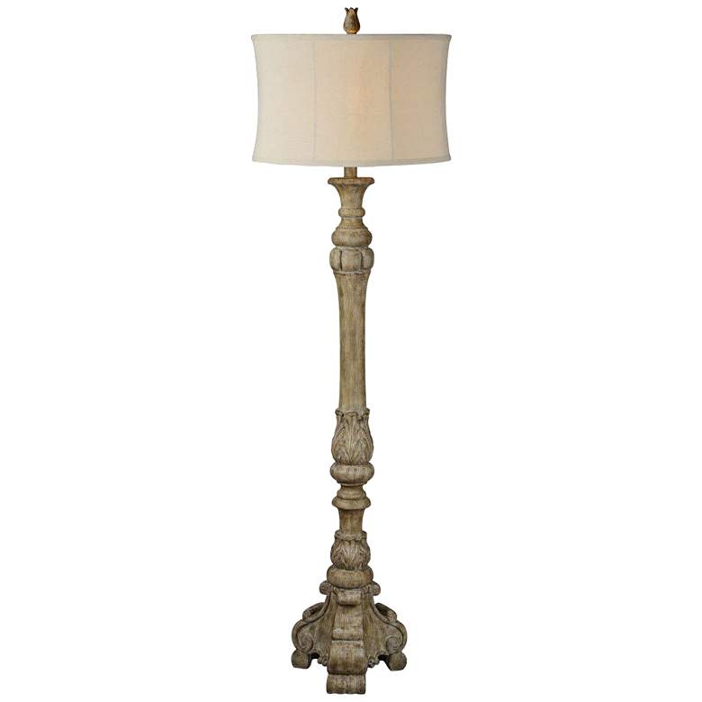 Image 2 Beatrice Weathered Wood Candlestick Floor Lamp