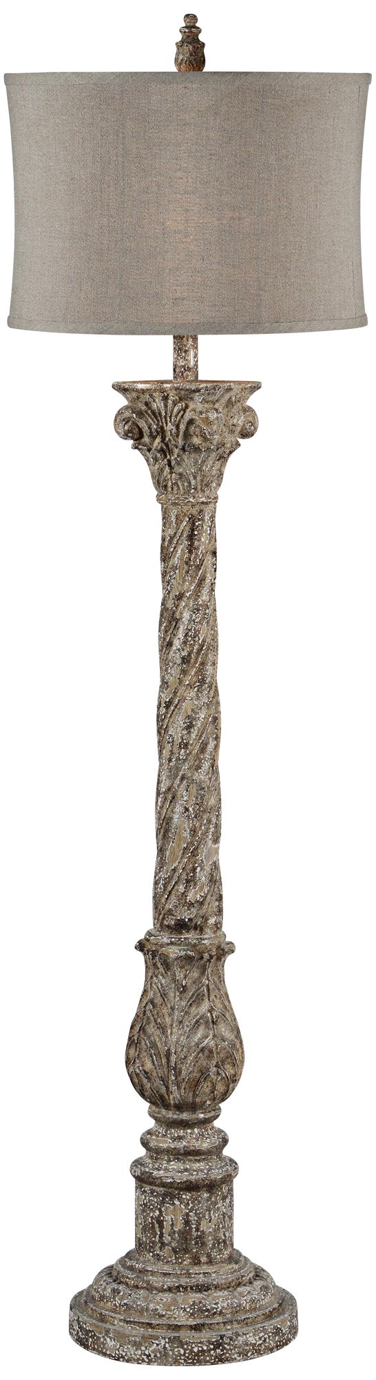 Forty West Ruby Taupe Twisted Column Floor Lamp