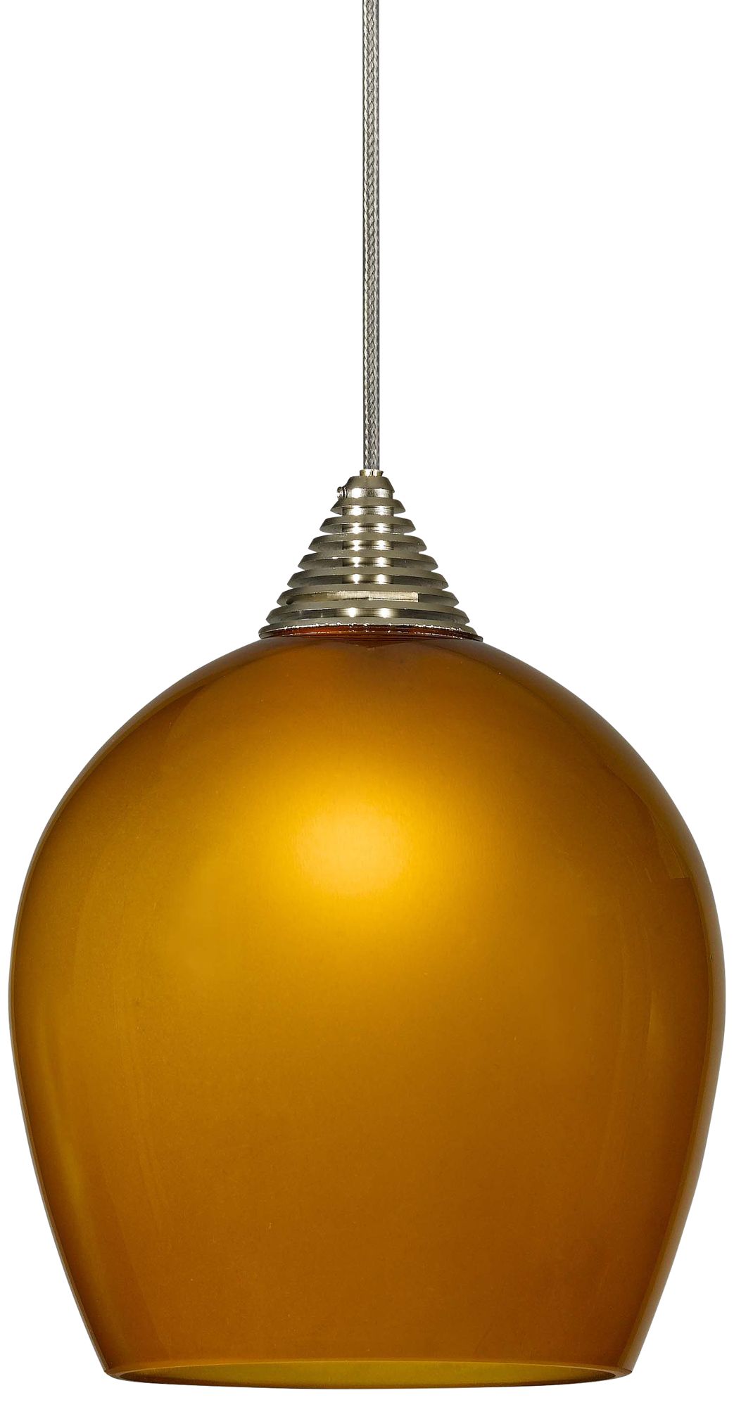 Orange Glass Pendant Light caramel sphere 3 1 2 wide brushed steel led mini pendant