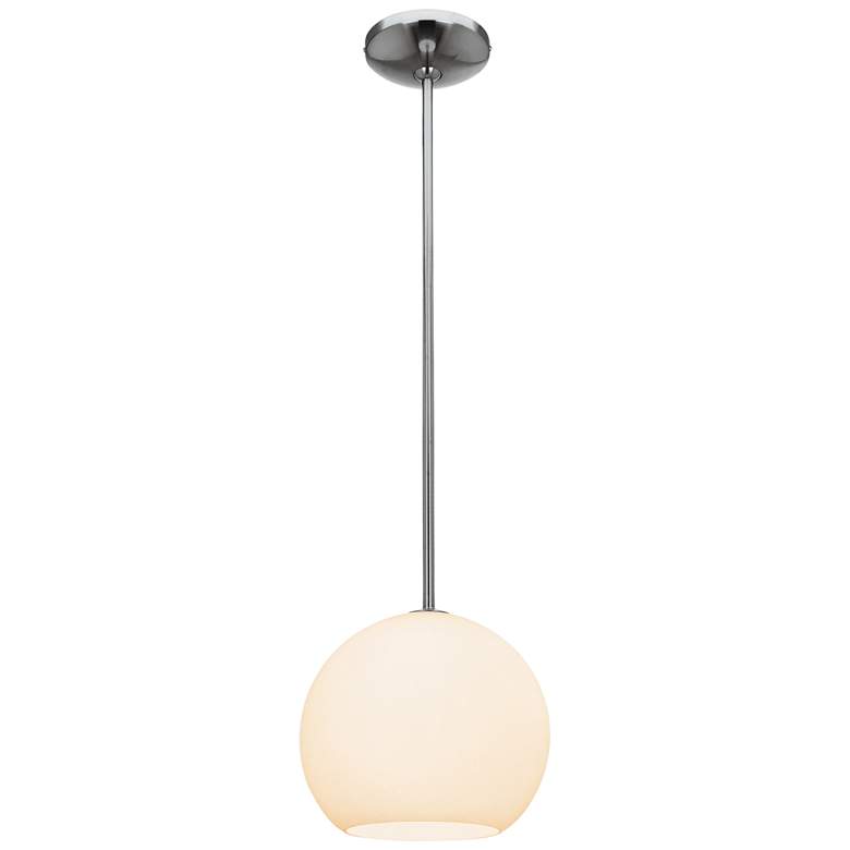 Nitrogen 9&quot; Wide Brushed Nickel and Glass LED Mini Pendant