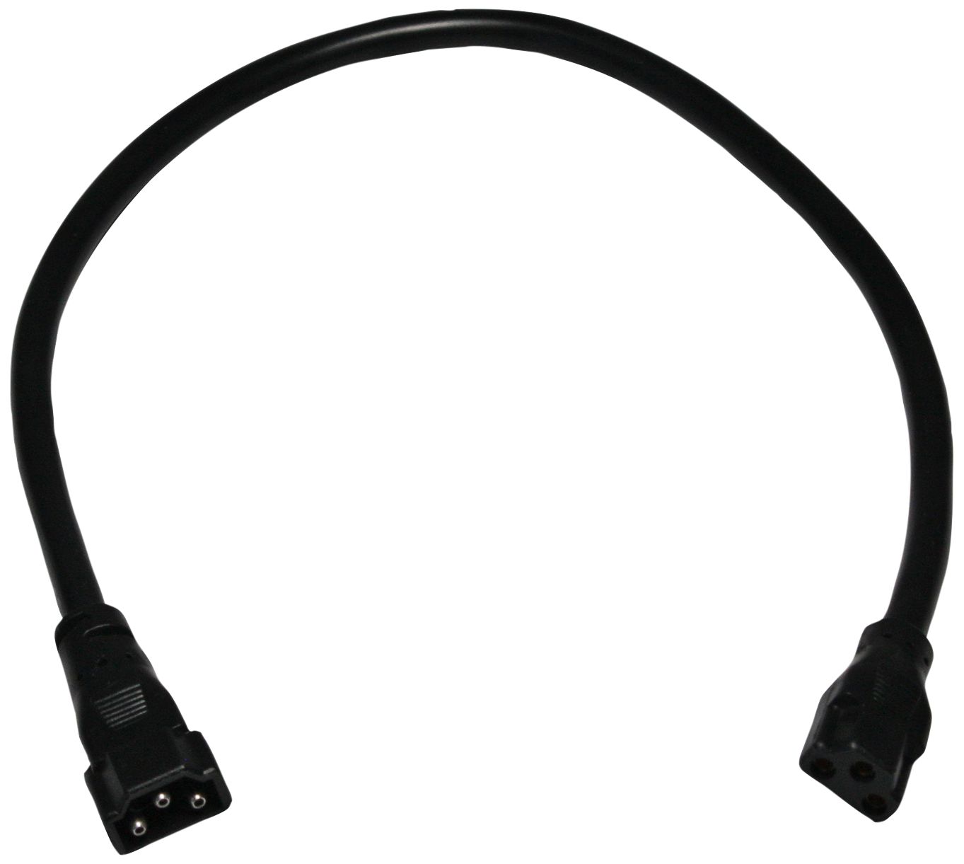 Complete Black 12" Long Under Cabinet Connector Cable