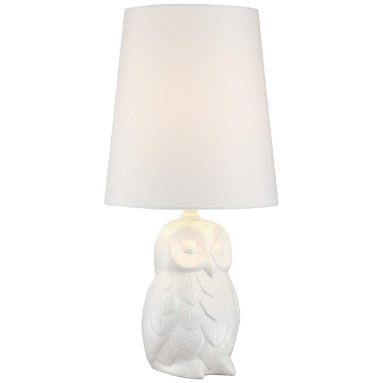 Night Owl 19&quot; High White Ceramic Accent Table Lamp