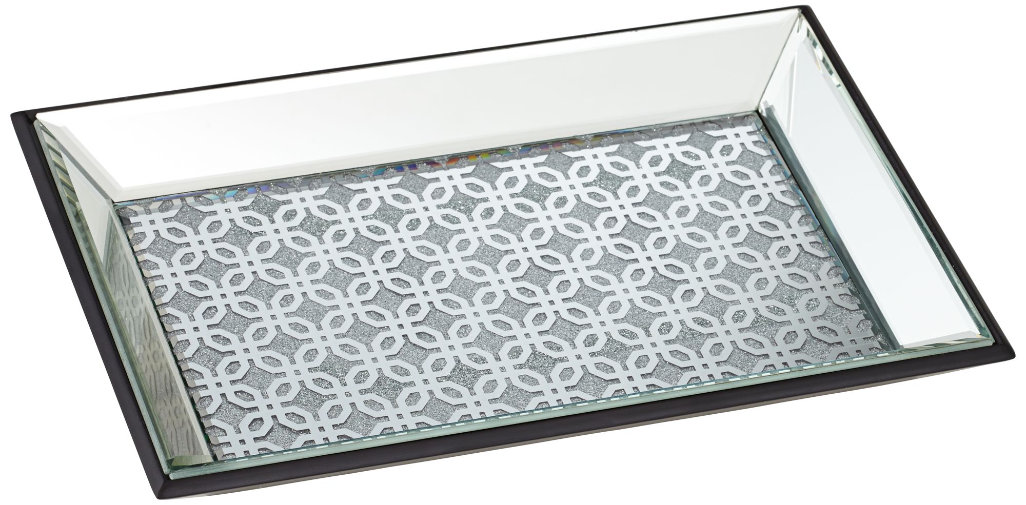 Marrakesh 12" Wide Decorative Silver Mirrored Tray