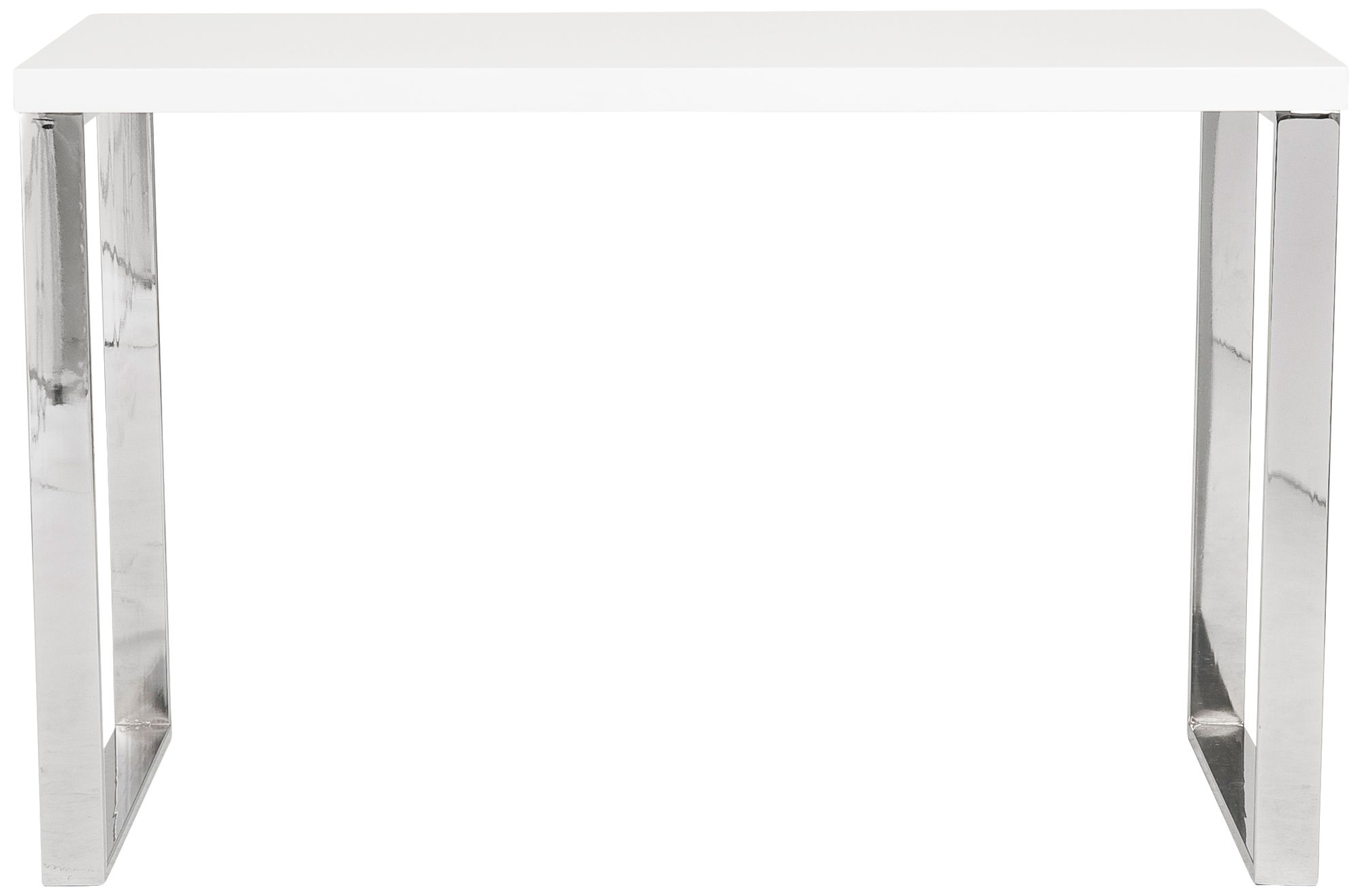 Dillon 48" Wide White Lacquer Stainless Steel Modern Desk