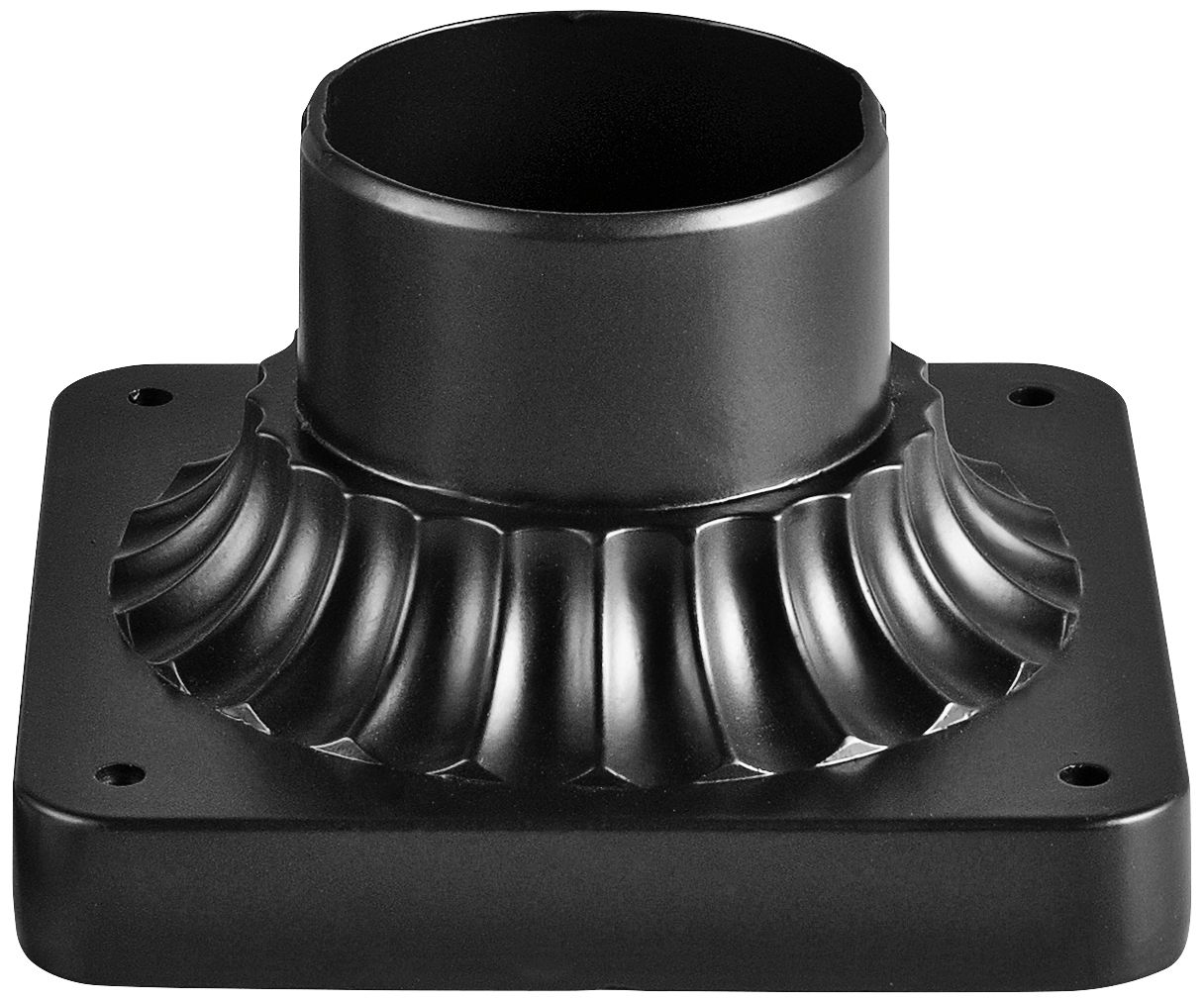 Black Outdoor Lighting Post Mount Adapter