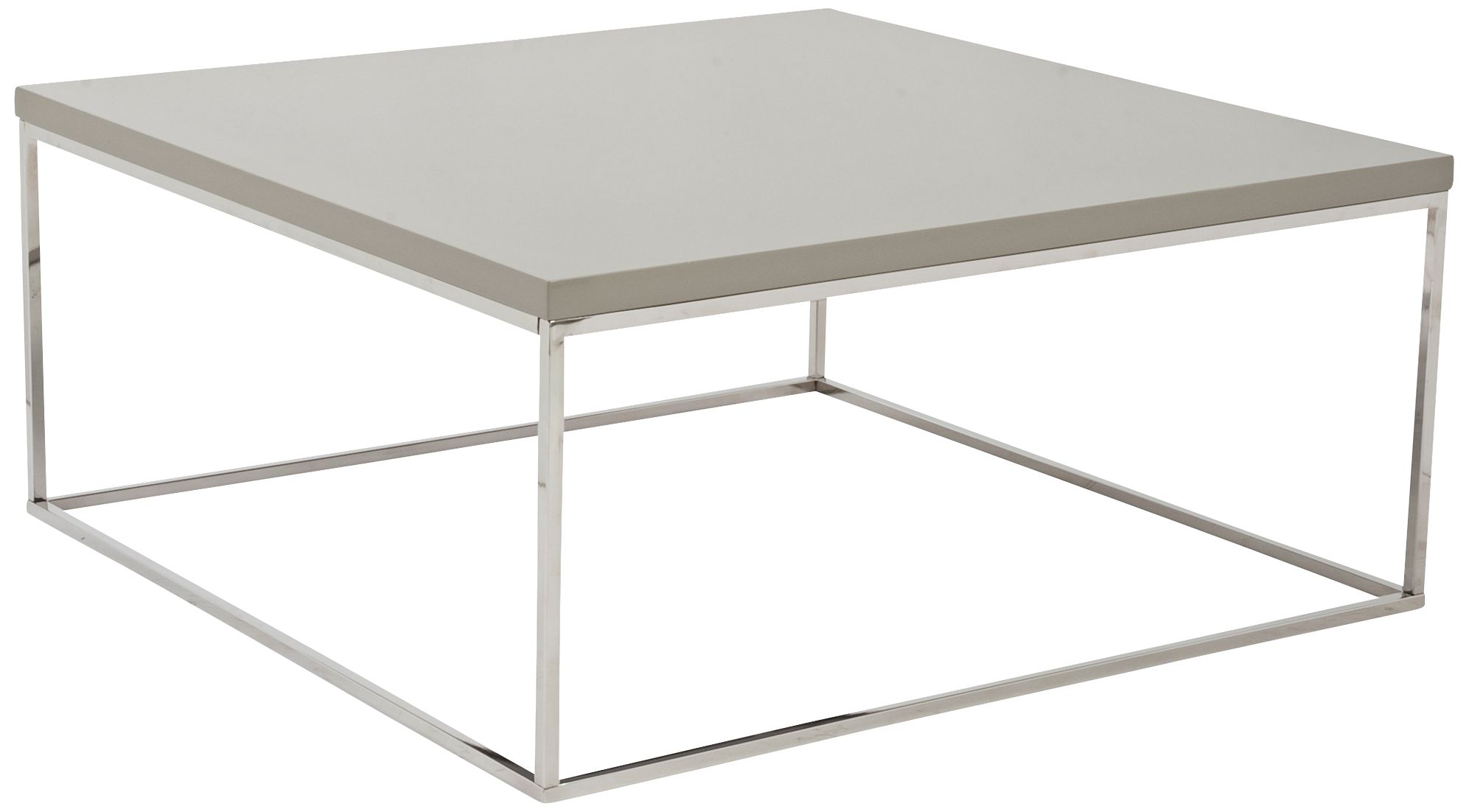 Teresa 35 1/2" Square Taupe Lacquer Modern Coffee Table